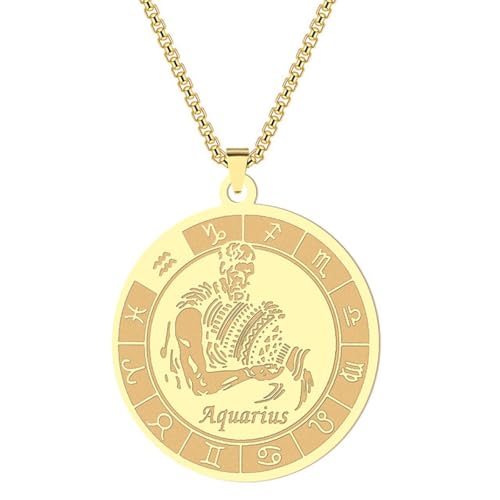 Collier 12 Constellation Verseau : le cadeau d'anniversaire idéal avec pendentif horoscope