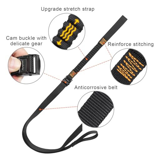 Image of Ayaport Motorcycle Luggage Straps Stretch Adjustable Straps with Clips for Securing (4)