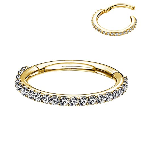 OUFER 16G Piercing Conch Anneau en Acier Chirurgical 316L avec CZ à Cliquet Piercing Helix Piercing Nez Anneau Hoop Piercing Oreile Tragus Daith Bijoux Piercing Corps Femme, Acier inoxydable, Acier