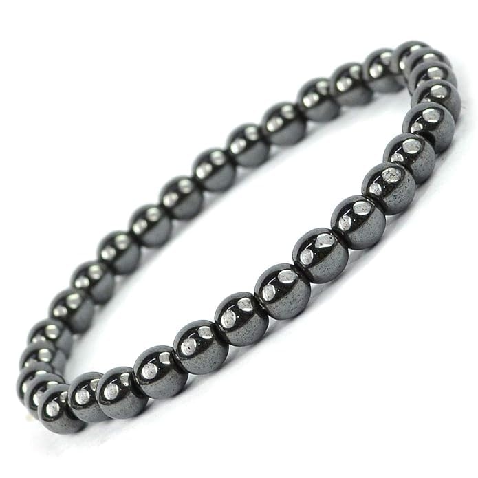 PROFOUND GEMS NB Hematite Stone Bracelet Natural Crystal Healing Gemstone Bracelet with Lab Certificate for Men and Women Silver Bead - 8 MM (B0D2V33J8P) Amazon Price History, Amazon Price Tracker