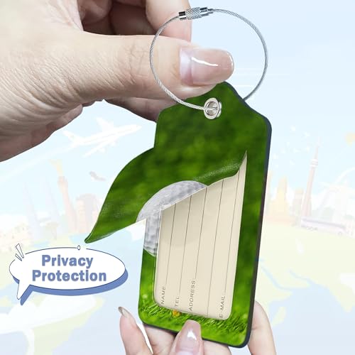 Luggage Tags for Suitcase,2 Pack Golf Ball Luggage Tag with Privacy Flap,Name ID Label and Metal Loop for Women Men Teens Travel 5