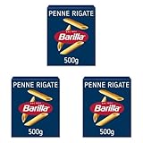 Barilla Penne Rigate – Authentic Italian Pasta Made with Durum Wheat – Classic Short Shape Pasta - For Pasta Bakes - Single Pack of 3 x 500g