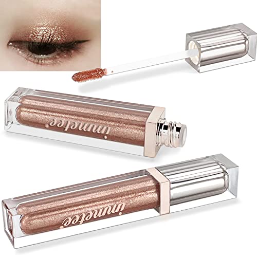 Liquide Fard à Paupières Métallique Brillant Miroitant Longue Durée Imperméable à l'eau Hautement Pigmenté Maquillage Liquide Fard à paupières Maquillage Femme (05 Orange) Cover