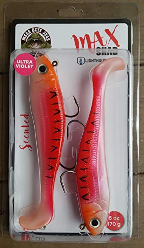 Lighthouse Lures Mega Bite Max Shad Swim Baits 6oz Amazing for Lingcod, Halibut