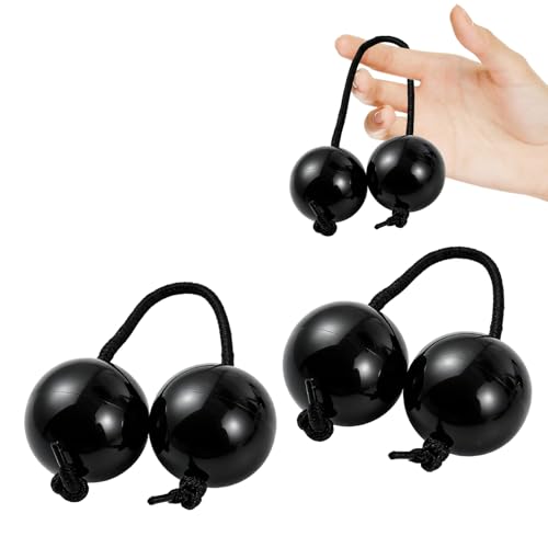 Asalato lot de 2 boules rythmiques noir instrument percussion pour fetes