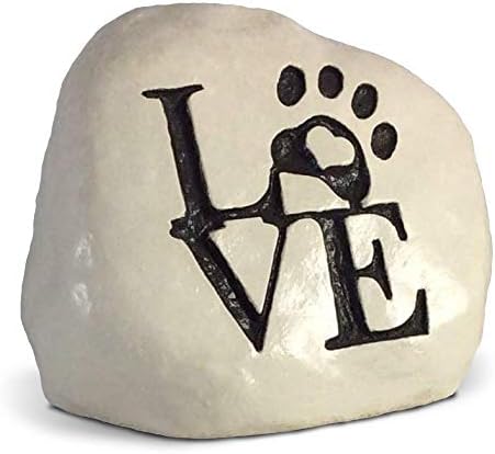 Love and a Paw Print. Engraved in a Heavy Little Rock - Packed in a Sturdy Gift Box