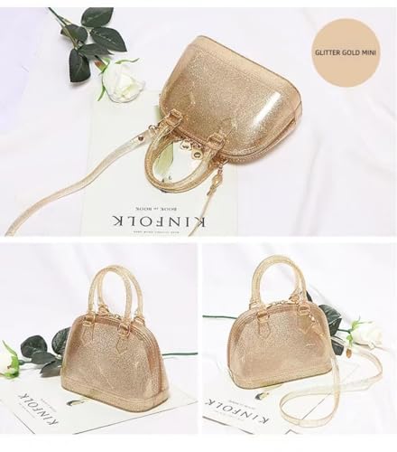 Image of Jelly Crossbody Purse Shoulder Bag, Candy Color Tote Satchel Top-Handle Handbags for Women
