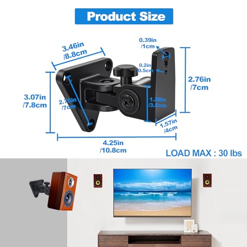 Image of Speaker Wall Mount,Swivel and Tilt,Holds up to 30lbs,2 Packs