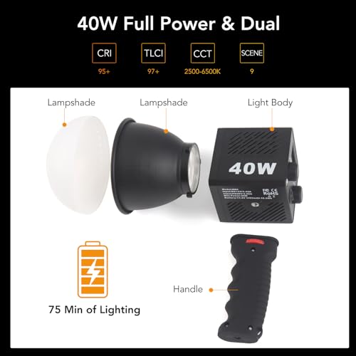 Foco LED M60 portátil con CRI95 y softbox iluminador para retratos sin sombras 4