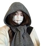 Tyinerc Gorro de Punto | Paño Protector Suave a Prueba de Viento, Gorro de Punto Suave con Calentador de Cuello, para Mujeres en Actividades al Aire Libre, por Ejemplo, Senderismo, Ciclismo, y