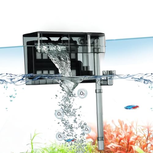Image of Cherlam (8 Watts | Suitable For 3.5 Feet Tank) Ultra Quiet Premium Hang On Back Filter For Planted Aquarium Fish Tank With Surface Skimmer By Petzlifeworld