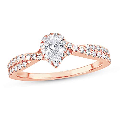Bague en argent sterling 925 poire et oxyde de zirconium de haute joaillerie