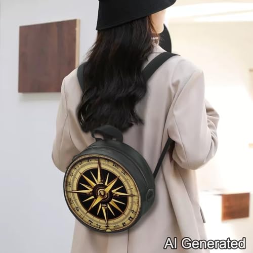 Image of Women Novelty Round Clock Shape Zippered Clock Purses for Women Tote Handbag Shoulder Bag, Gift for Mom Girlfriend