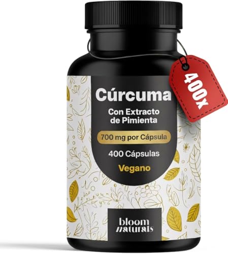 Cúrcuma con Extracto de Pimienta Negra – 400 Cápsulas – 700 mg por Cápsula – Vegano – Producido en Alemania – Analizado en Laboratorio - Curcuma con Pimienta Negra - Suplemento de Curcumina