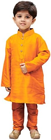 JBN Creation Boys' Kurta Pyjama Set | Silk Blend Kids Ethnic Wear | Festive Traditional Clothing for Holi & Eid