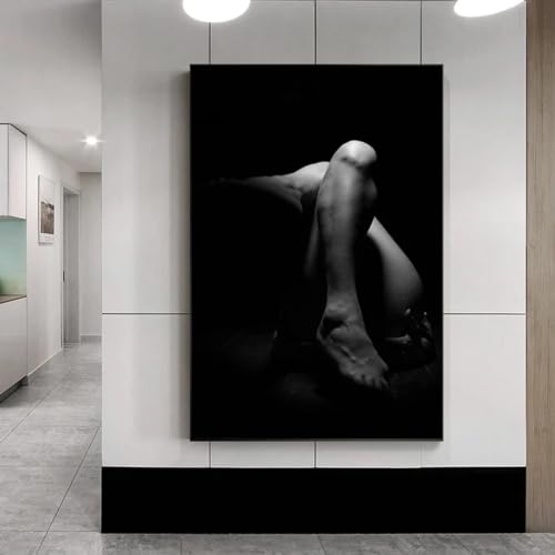 Peinture sur toile avec cadre interne portrait artistique de nu chic