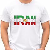 Iran Letter Graphic Shirt – Persian Flag Colors Lion and Sun Design