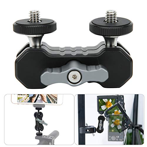 Image of Magic Arm Ballhead Support, Aluminium Alloy Bracket, 1 /4 Inch Screw, Black - 360 - Degree Rotation, Durable CNC, Ideal for Photography and Video Equipment