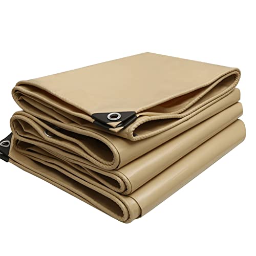 Bâche imperméable avec œillets beige 4x5m de sol pour meuble jardin