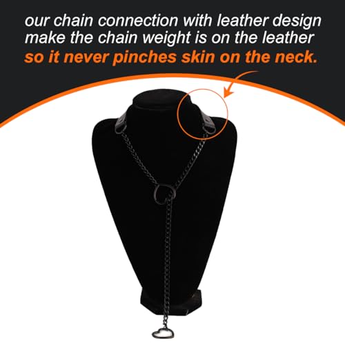 FNQUFUJ Black Leather Heart Slip Chain Necklace Heart Choker Collar For Women Punk Gothic Jewelry4