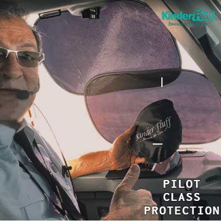 Kinder Fluff Sunshade (4X)-The only Certified Sunshades Blocking 99.79 % of UVA & 99.95% UVB-120 GSM Sun Shades & 15S Static Film (Mom’s Choice Gold Awards Winner) Aircraft,Truck,SUV,car Window Shade - Thumbnail 5