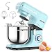 Produktbild Acekool Küchenmaschine Knetmaschine, 1400W 6L Teigknetmaschine 6 Geschwindigkeit mit Edelstahlschüssel Teigmaschin, Knetmaschine mit Knethaken, Rührbesen, Schlagbesen und Spritzschutz (Blau)