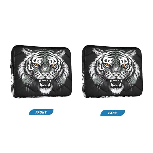 Funda para portátil 13-14 pulgadas negra y blanca con tigre miniatura 2