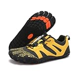 LIOERDIWE Zapatos descalzos para hombre y mujer, minimalistas, puntera ancha, sin caída, ligeros, para entrenamiento cruzado, senderismo, correr, Amarillo, 5.5 Women/4.5 Men