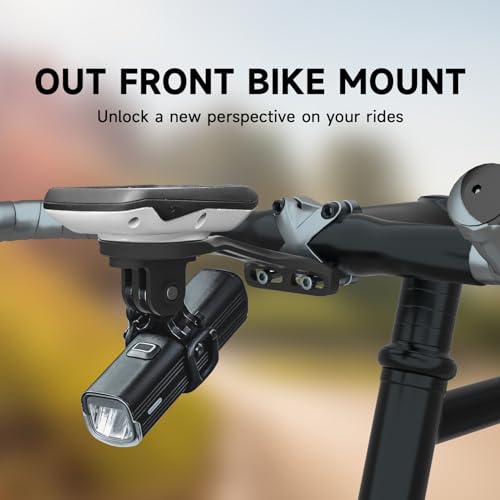 Image of Bike Computer Mount - Out Front GPS Combo Mount for Garmin Wahoo Bryton Cateye, Mountain Bike Accessories Compatible with 32mm 1.26'' Handlebar, Black