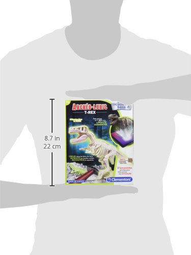Clementoni | Archéo Ludic T-Rex – Kit Dinosaure Éducatif pour Enfants 7 Ans+ | Jeu Archéologie avec Squelette à Creuser | Brille dans Le Noir | Marteau, Burin, Carte Appli | Réalité Augmentée