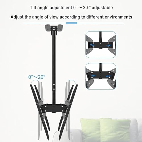 Support TV mural orientable et télescopique pour plafond suspendu - 5