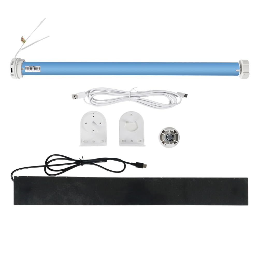 WiFi Blind Motor for 38mm Tube, Rechargeable 2600mAh Battery, Works with Alexa & Google Home, No Hub Required, IP44, 20/30rpm (Motor+Solar Panel)