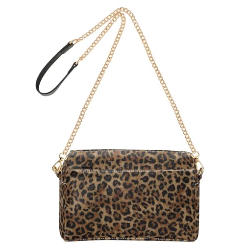 Leather Crossbody Bags Shoulder Purse Cross Body Bag for Women Cheetah Leopard Print Animal Travel Design Handbag