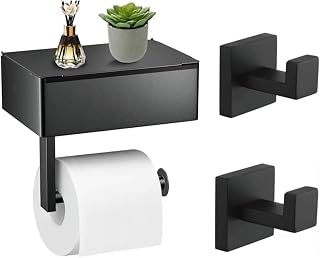 LGSFTBFS 4 Pack Black Towel Hooks, Bathroom Hook Wall Towel Hooks Matte Black SUS304 Stainless Steel Coat Robe Clothes Hook Modern Wall Hook Holder for Bathroom Kitchen Garage (3)