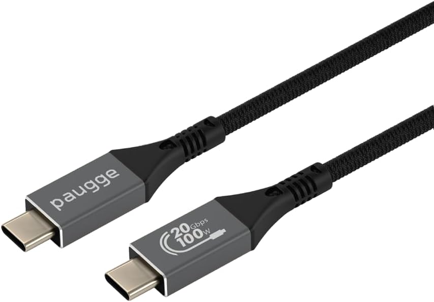 Paugge USB 3.2 Kablo - 20Gbps, USB C Görüntü, Ses, Data ve Şarj Kablosu - 4K 120Hz/60Hz, 2K 144Hz, 1080p 240Hz, HDR (3 Metre)