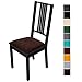 Homaxy Stuhlbezug Sitzfläche Samt Weich Sitzbezug Stuhl Stretch-sitzbezüge für Esszimmerstühle Abwaschbar Schonbezug Hussen für Stühle- 6er Set, Braun