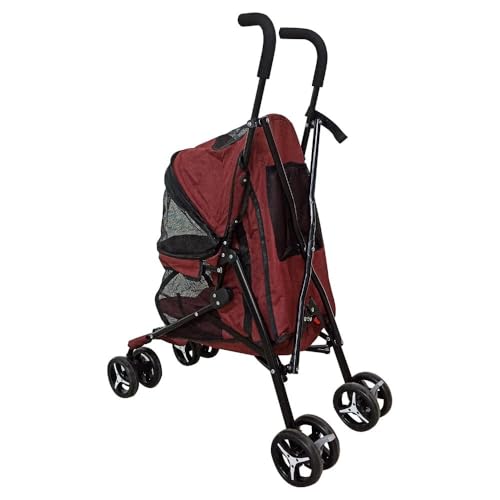 Carrinho de Passeio Pet para Cães e Gatos - Preto