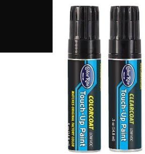 Half-Ounce Jar for Dodge Charger Automotive Touch-up Paint - Jet Black matt RXF - Value Package