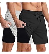 COOFANDY Men's 2 in 1 Running Shorts 2 Pack Athletic Shorts Quick Dry Gym Training Workout Shorts...