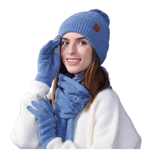 Ensemble cache cou avec masque intégré bonnet chaud et gants tactiles hiver