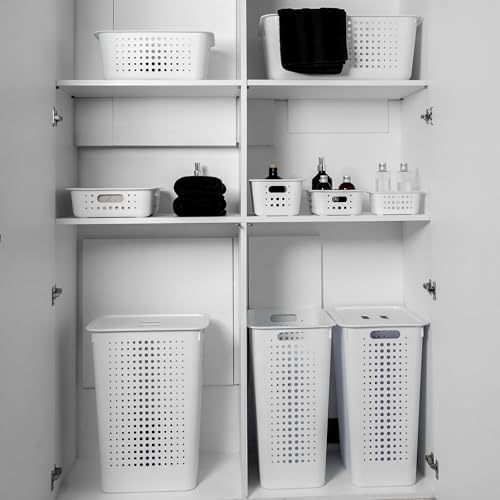 Ou Cesto Organizador Multiuso com Tampa 47L Branco