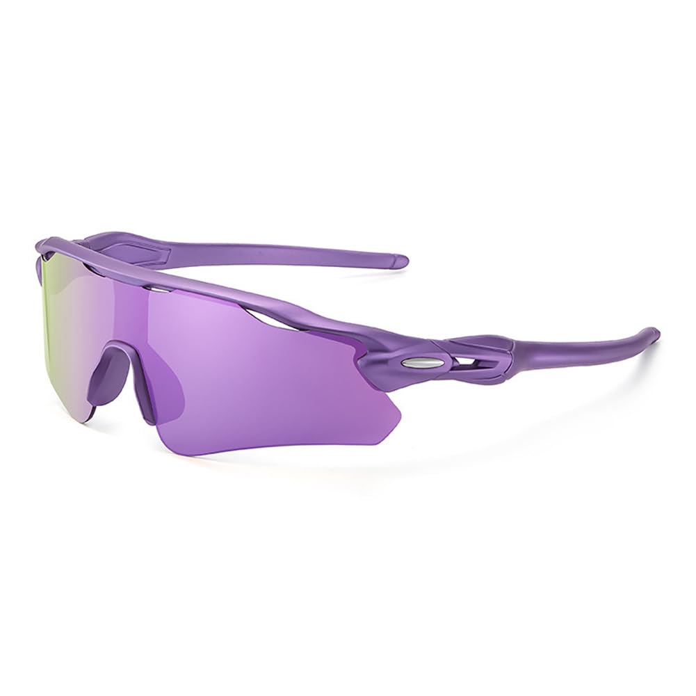 hermaner Semi-Rimless Sports Sunglasses Mens Women UV400 Protection Irregular One Coated Lens Windproof Goggles Personality Sunnies Cycling Running Skiing Mountaineer
