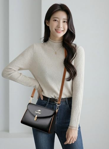 Bolso bandolera pequeño de cuero sintético para mujer miniatura 2