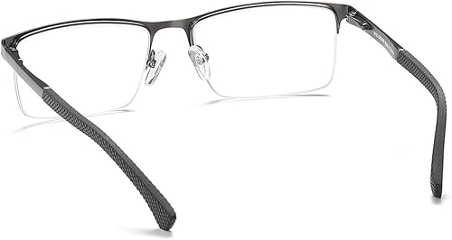 Miniatura 5 de EYECEDAR Paquete de 5 lentes de lectura para hombre, de metal, medio marco, bisagras de resorte, lentes para lectores para hombre, 2.50