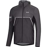 GORE WEAR R7 Men's Hooded Running Jacket Partial Gore-TEX INFINIUM, L, Black/Grey