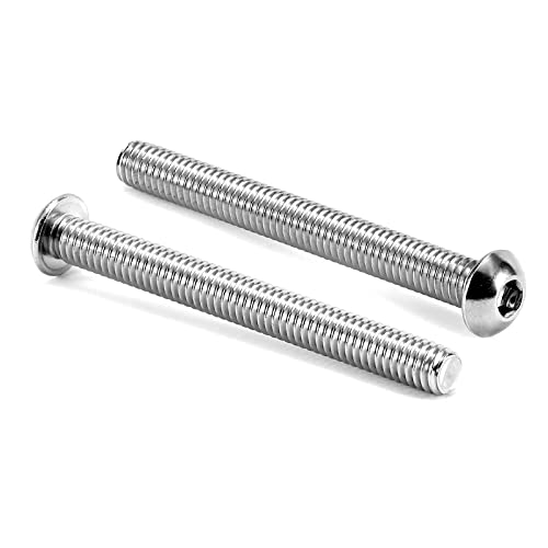 Image of 1 /4-20 x 2-3 /4 inch Button Head Socket Cap Bolts Screws, 10Pcs 304 Stainless Steel 18-8, Allen Hex Drive, Bright Finish by SG TZH(with Hex Spanner)