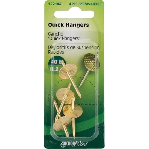 Image of Hillman AnchorWire Brass-Plated Brass Quick Hanger 40 lb. 4 pk One Piece