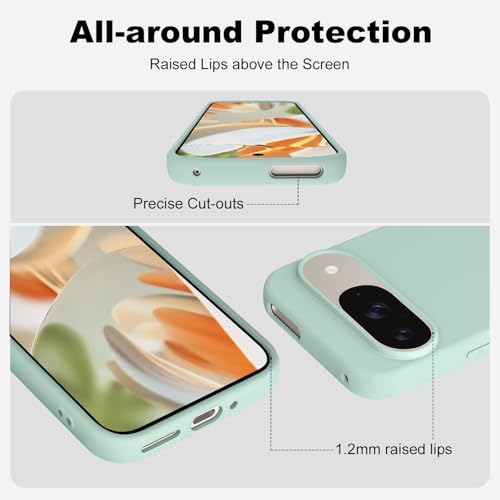 Image of Tobfit Back Cover Case Compatible with Google Pixel 9 /9 Pro, Case Cover Rugged Flexible Durable Anti-Slip Silicone Protection Shockproof Google Pixel 9 /9 Pro Back Cover (Cyan)