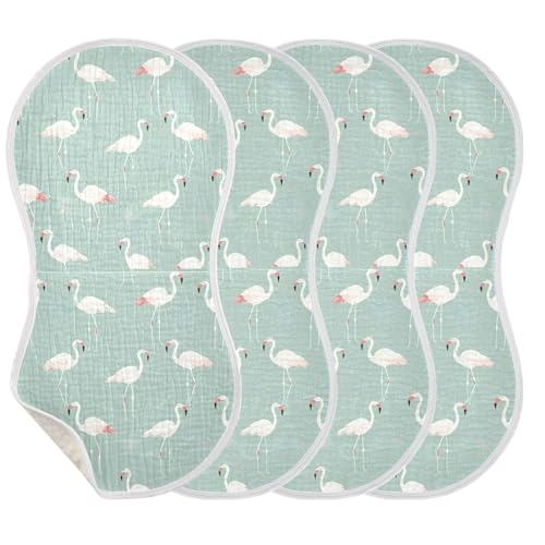 xigua Flamingos Baby Burp Cloths for Newborn Boys and Girls 2 Pack, Soft & Absorbent Cotton Baby Burp Cloth, Baby Washcloths, Newborn Towel, Burp Rags3