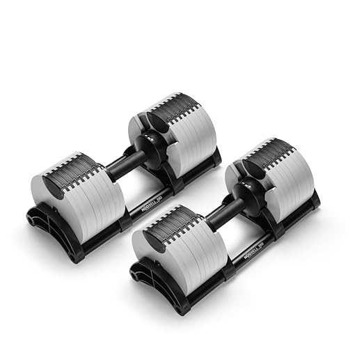 Image of NUOBELL Adjustable Dumbbell Set, 5-50 LB or 5-80 LB, Easy Twist 2024-25 Model, All-In-One Weights Set (Pair) for Home, Original Manufacturer